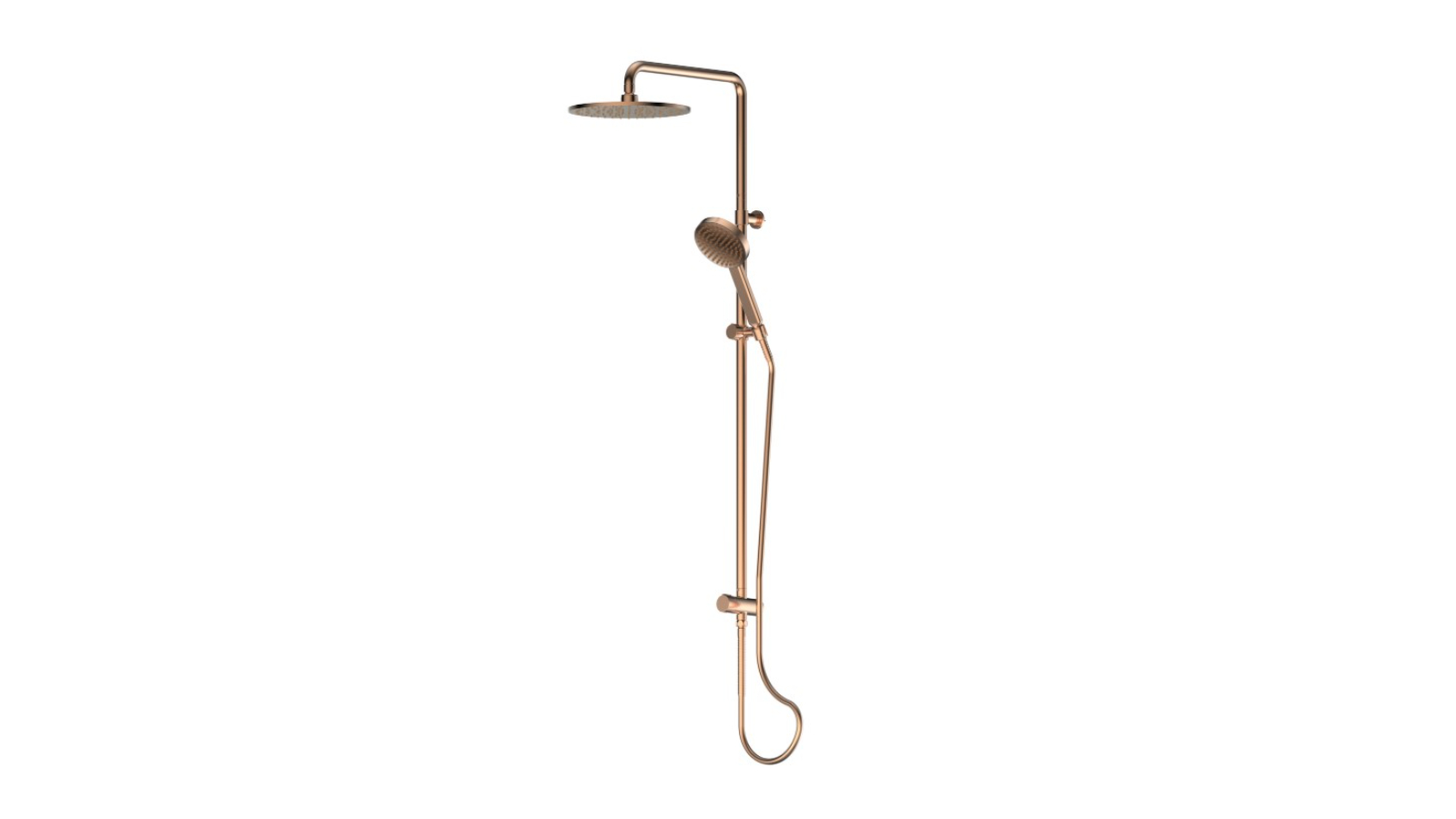 Greens Lavish Brass Twin Rail Shower- Brushed Copper