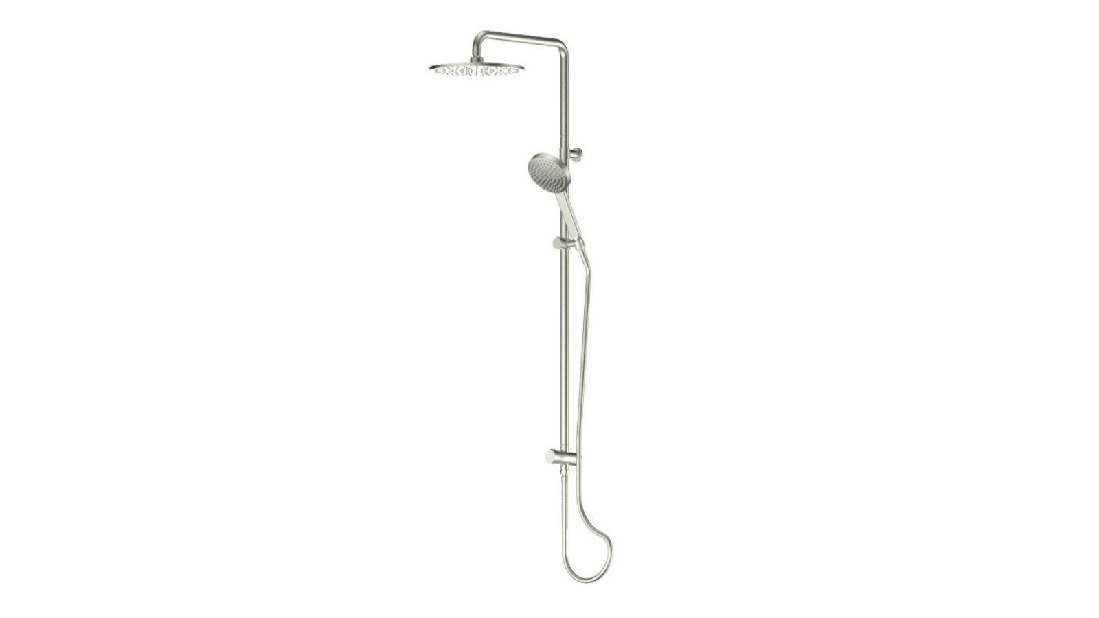 Greens Lavish Brass Twin Rail Shower- Brushed Nickel