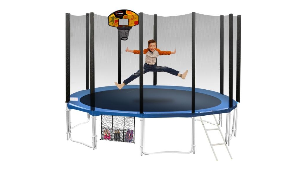 Kahuna Blizzard 12ft Blue Trampoline with Basketball Set