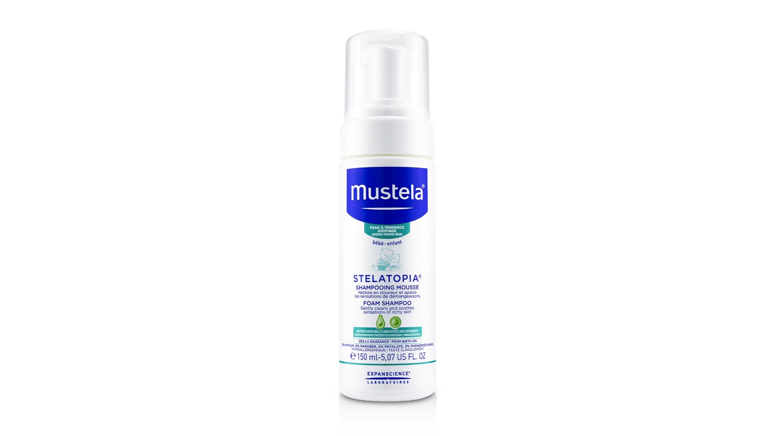Mustela Stelatopia Foam Shampoo (Gently Cleans and Soothes Sensations of Itchy Skin) -150ml/5.07oz