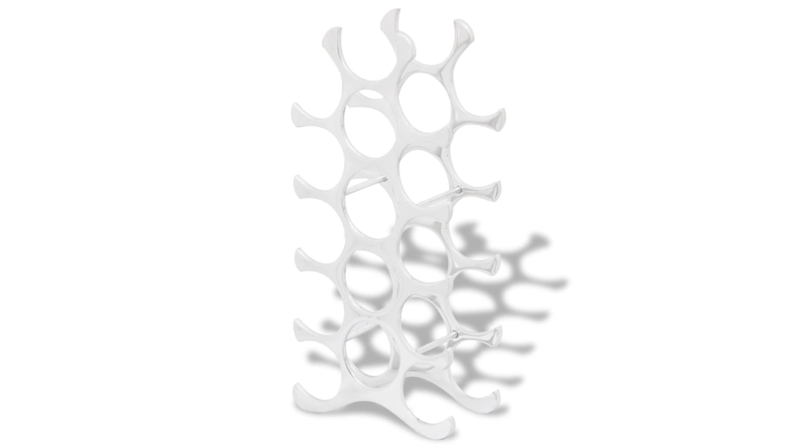 vidaXL Silver Aluminium Wine Stand for 15 Bottle