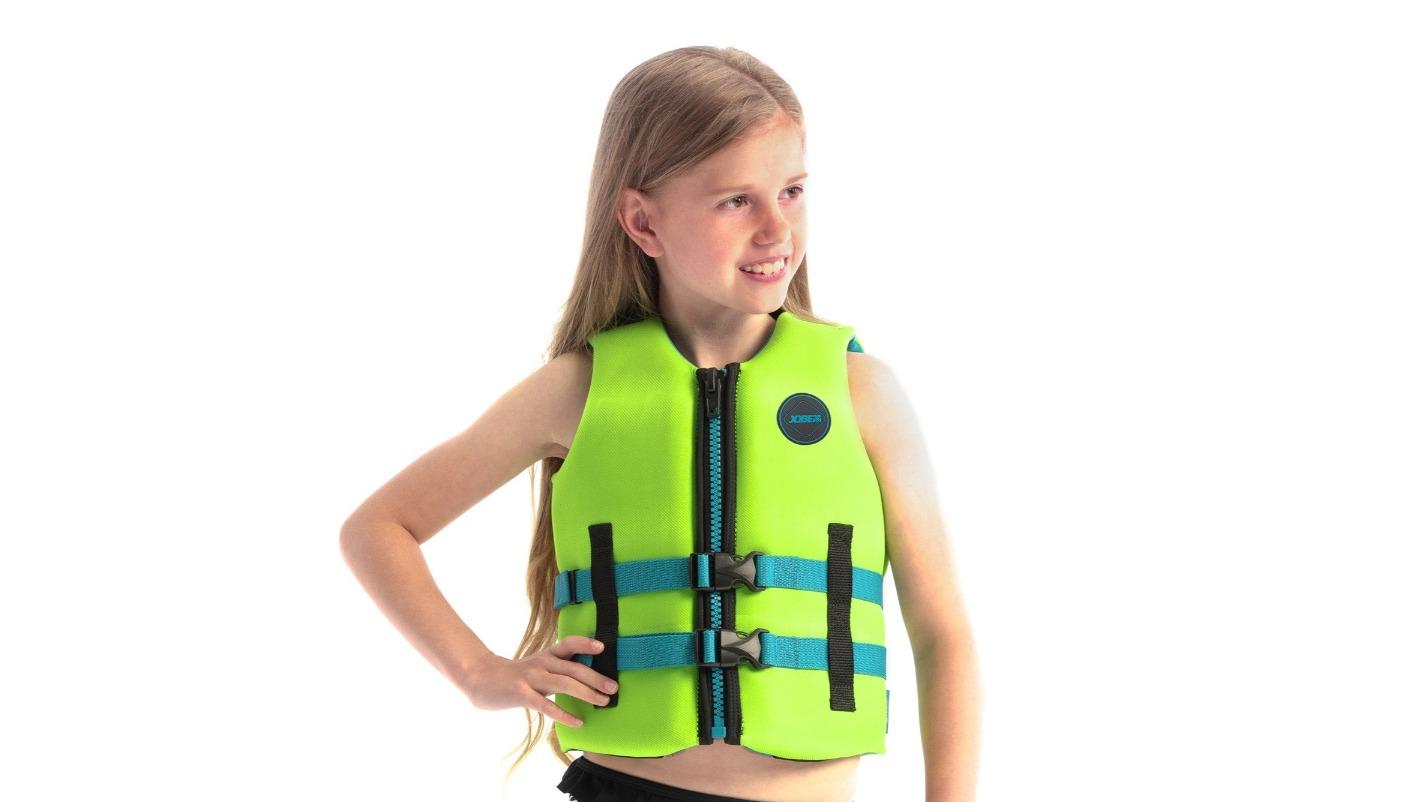 Jobe Lime Green Kids Unisex 50N Neoprene Front Entry Life Jacket