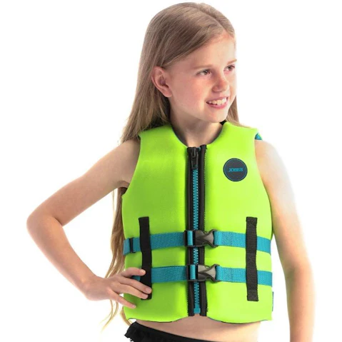 Jobe Lime Green Kids Unisex 50N Neoprene Front Entry Life Jacket