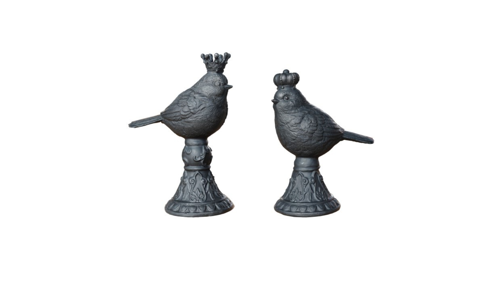 Royal Birds 17cm Cast Iron Black Outdoor Ornament Garden Decor - Assorted