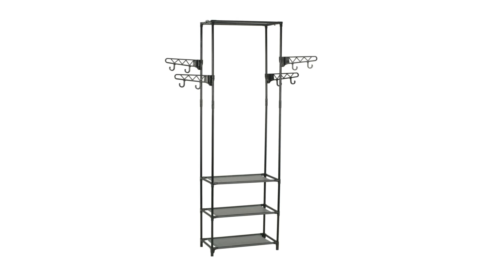 vidaXL Steel and Non-woven Black Fabric Clothes Rack - 55 x 28.5 x 175cm