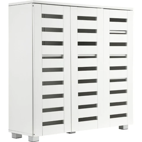 4-Tier Wooden Shoe Storage Cabinet Shoe Rack Shelf Organiser for Pair of 30 Shoe - White