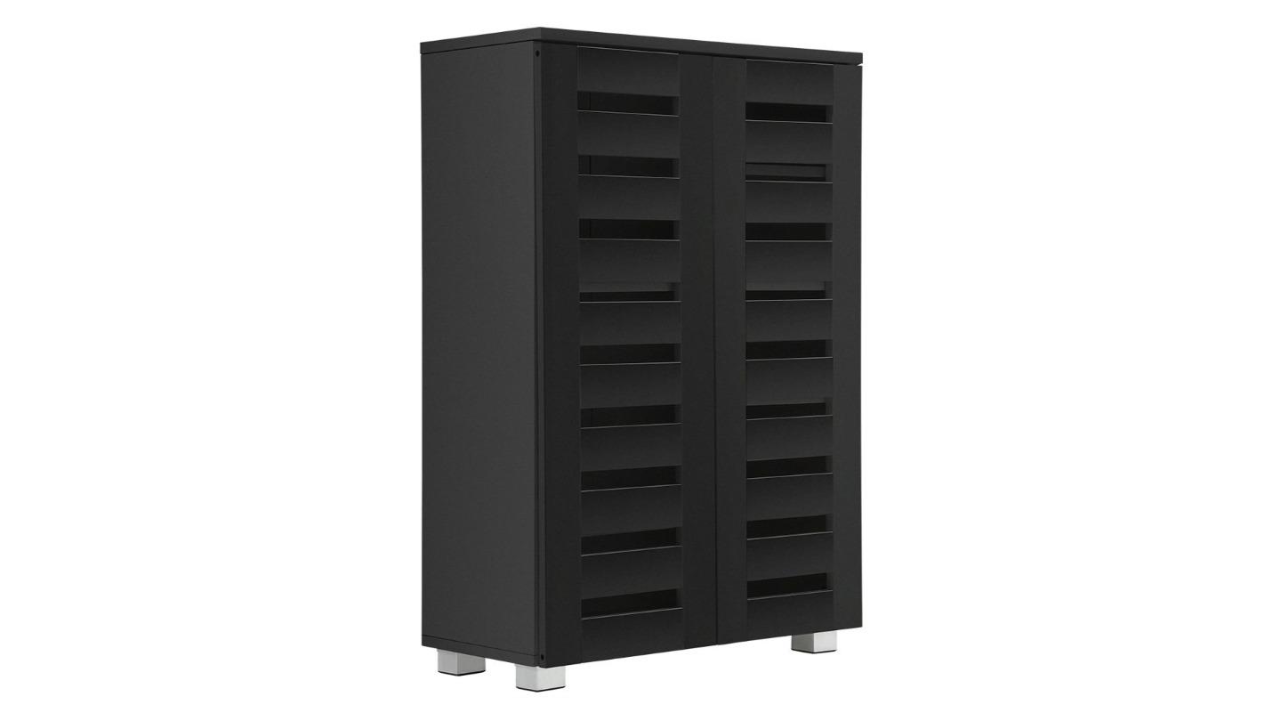 4-Tier Wooden Shoe Storage Cabinet Shoe Rack Shelf Organiser for Pair of 30 Shoe - Black