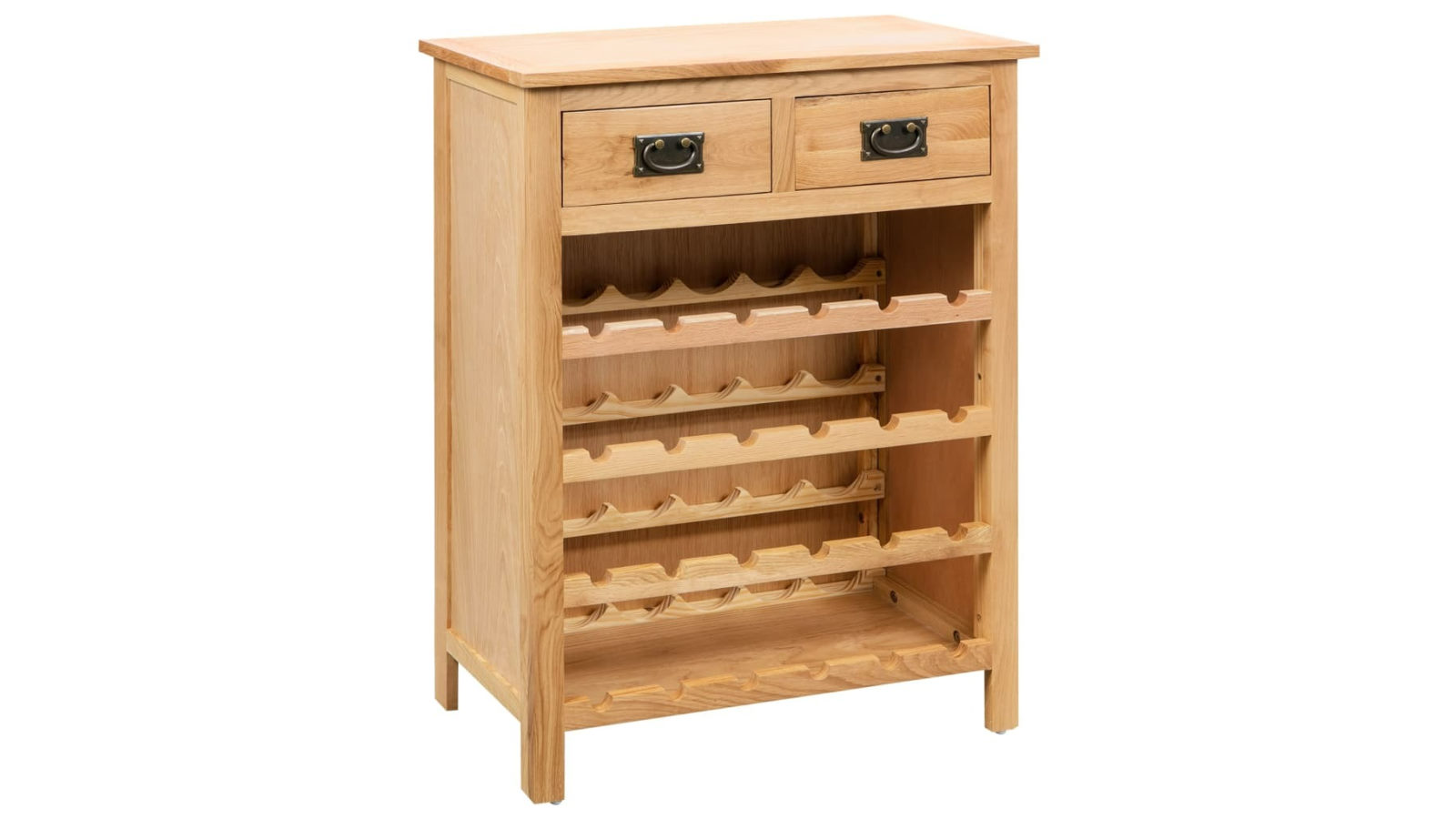 vidaXL 72 x 32 x 90cm Solid Oak Wine Cabinet