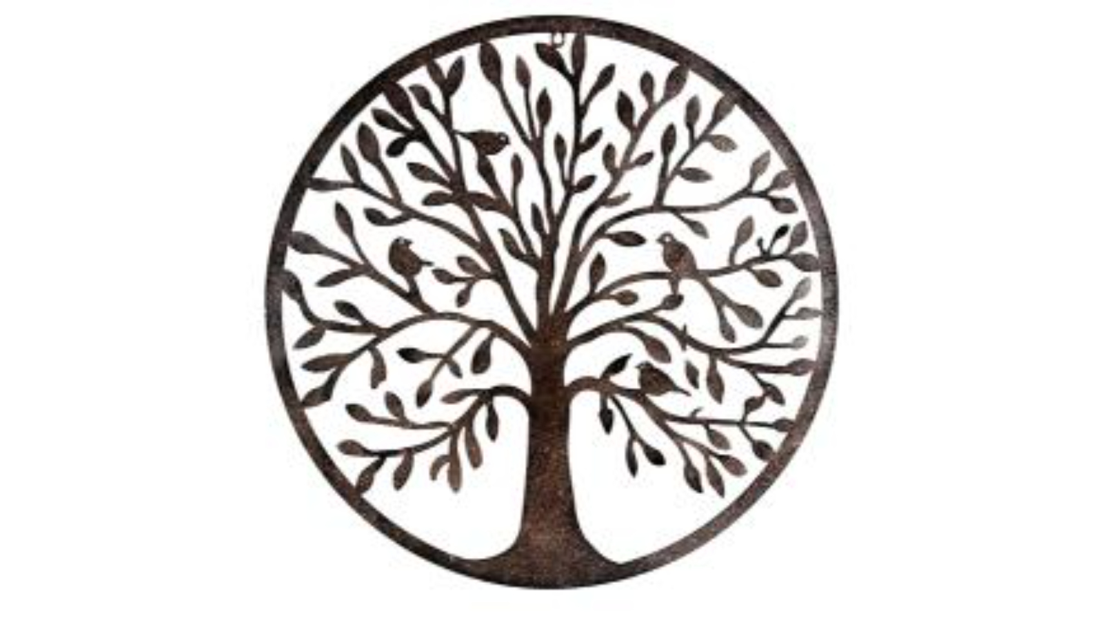 Willow and Silk Round Laser-Cut Tree of Life with Birds Wall Art