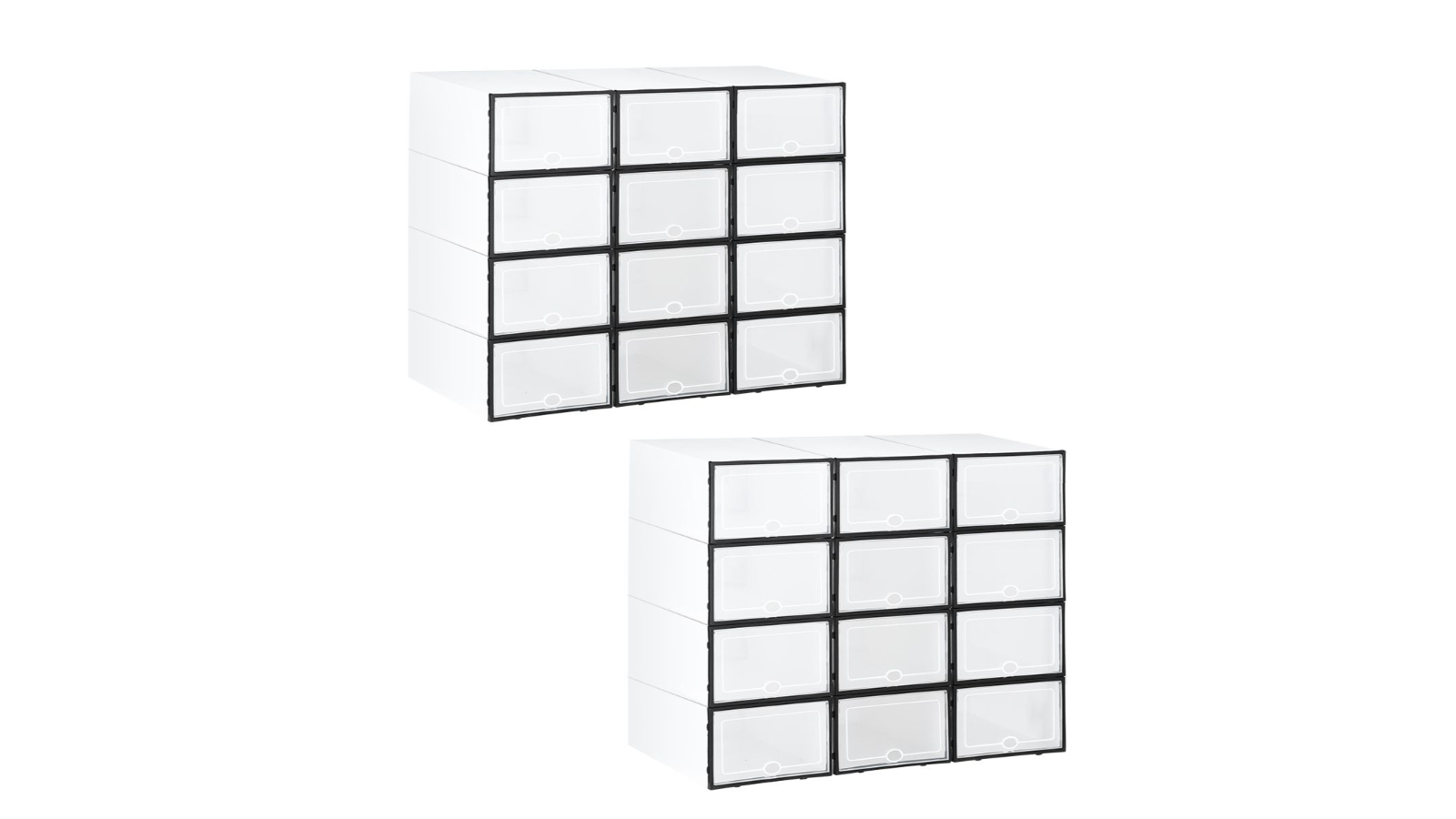 24 Piece Plastic Shoe Storage Organiser Box - White