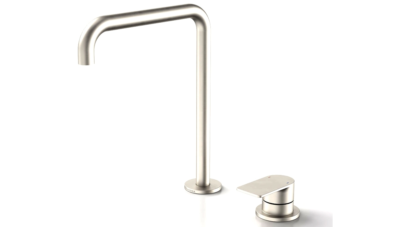 Caroma Urbane II 210mm Hob Basin/Sink Mixer Set - Brushed Nickel
