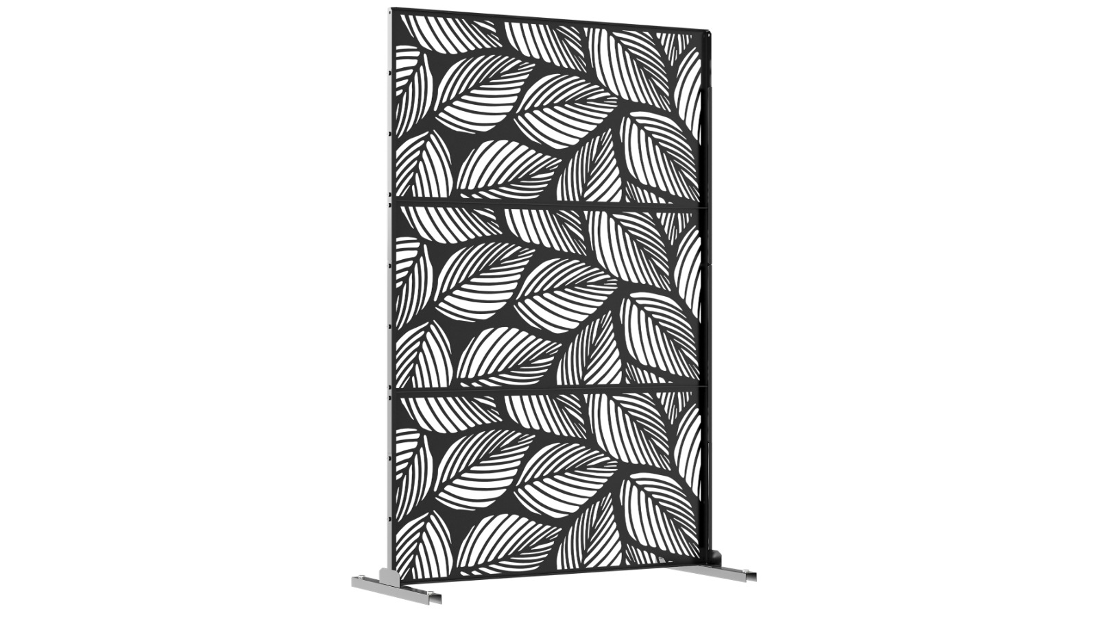 Advwin Metal Privacy Screen Panel for Yard Garden - Black