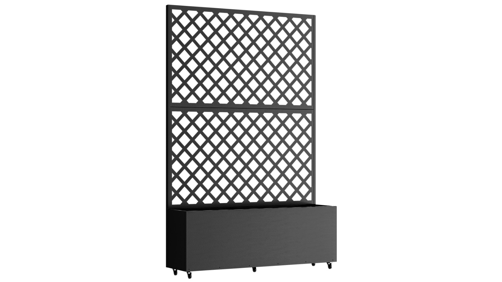 Advwin Metal Planter Fence with Trellis and Wheels for Climbing Plant - Black