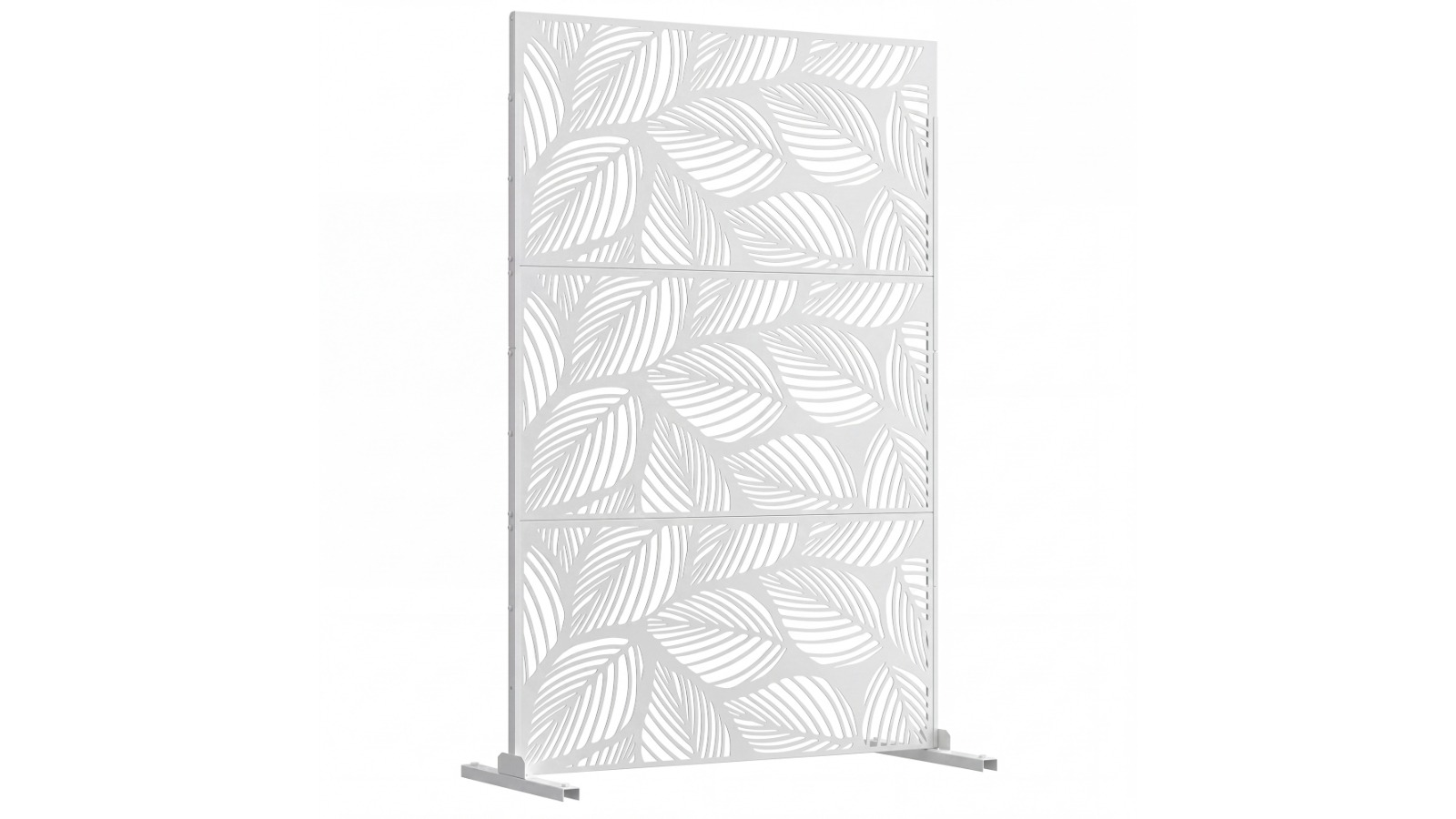Advwin Metal Privacy Screen Steel Fence Panel - White