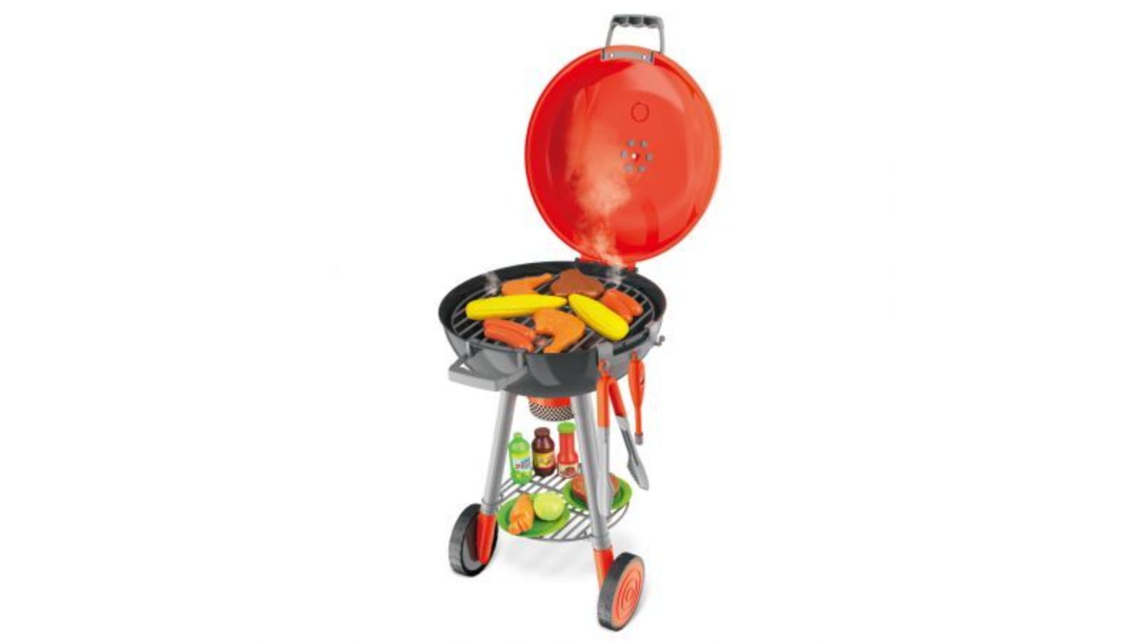 Kids Pretend BBQ Grill Barbeque Playset Toy Set with Sound LED Light Smoke - 79 x 30 x 35.5cm