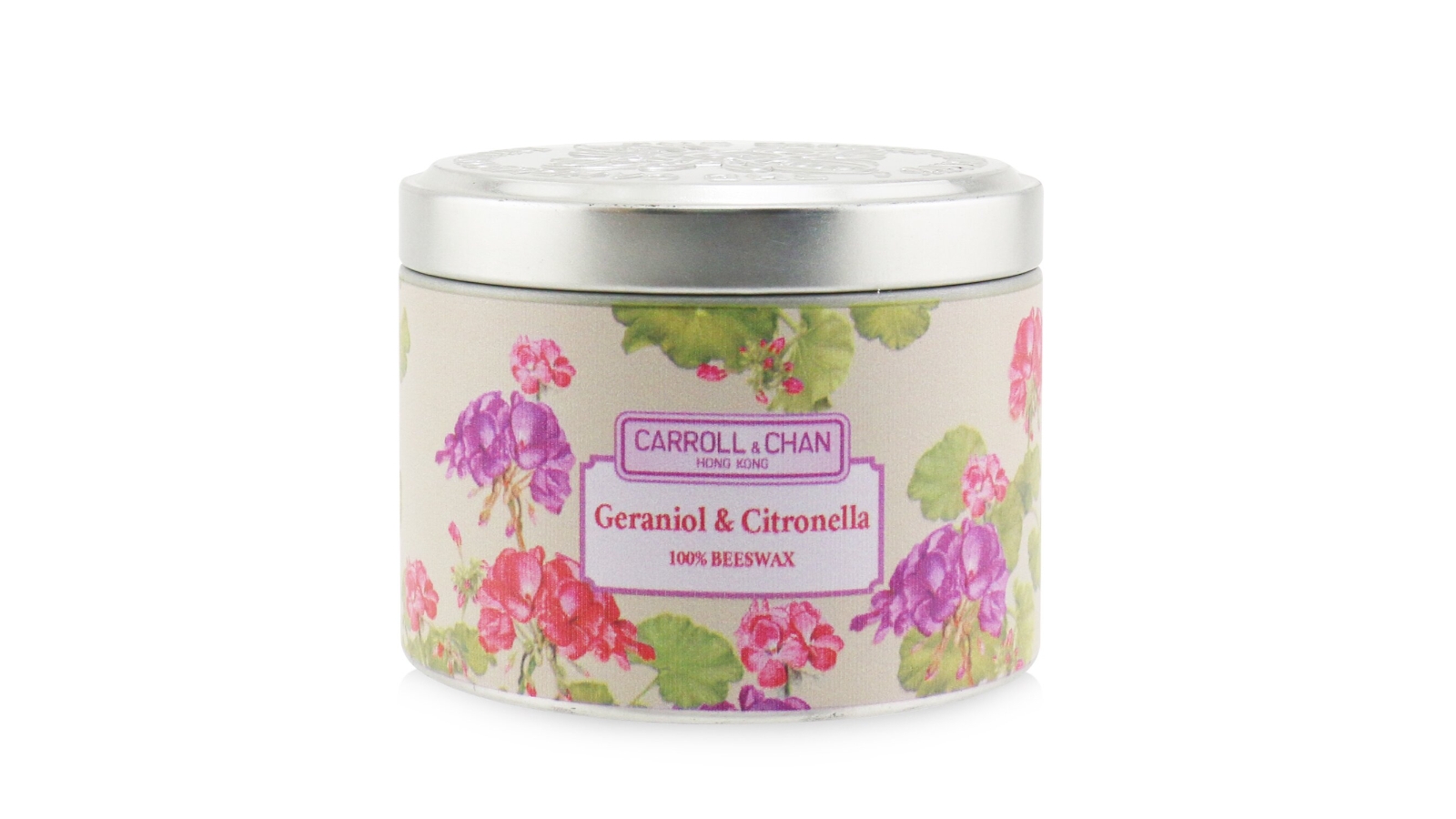 Carroll & Chan 100% Beeswax Tin Candle - Geraniol & Citronella -(8x6) cm