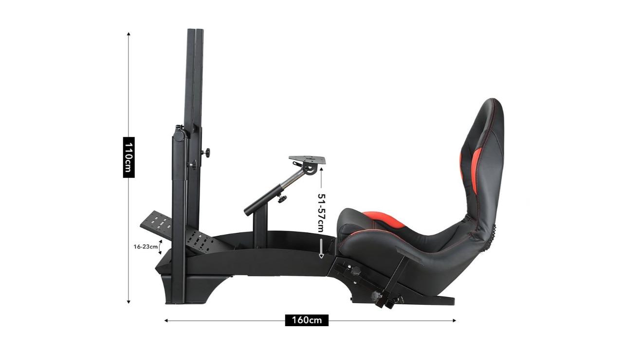 Premium Racing Simulator Cockpit Adjustable Gaming Chair with Monitor ...