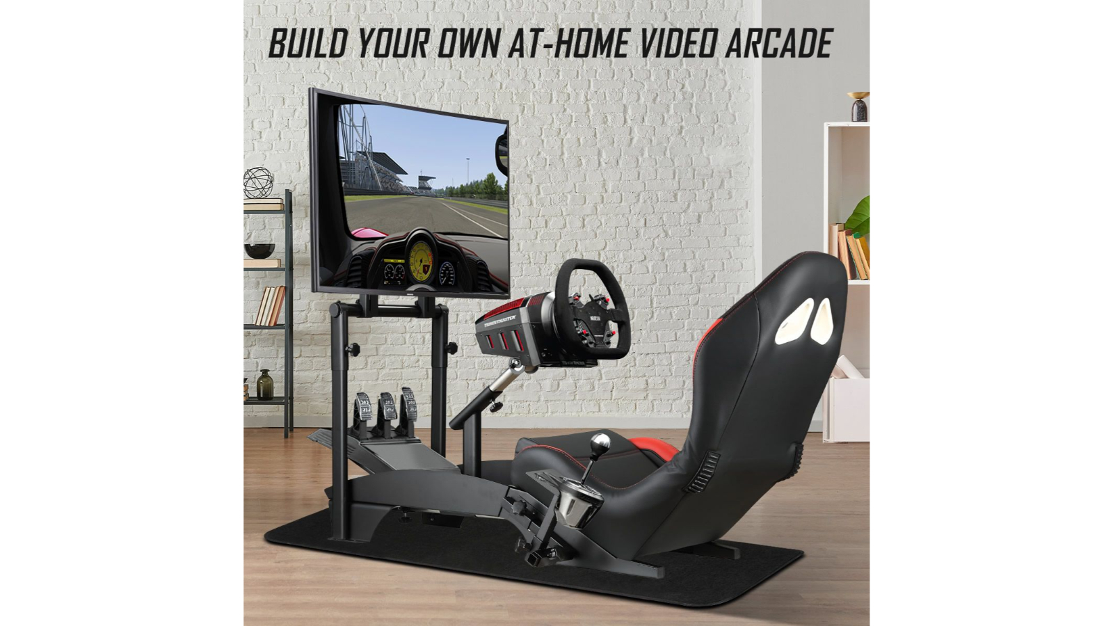 Premium Racing Simulator Cockpit Adjustable Gaming Chair with Monitor ...
