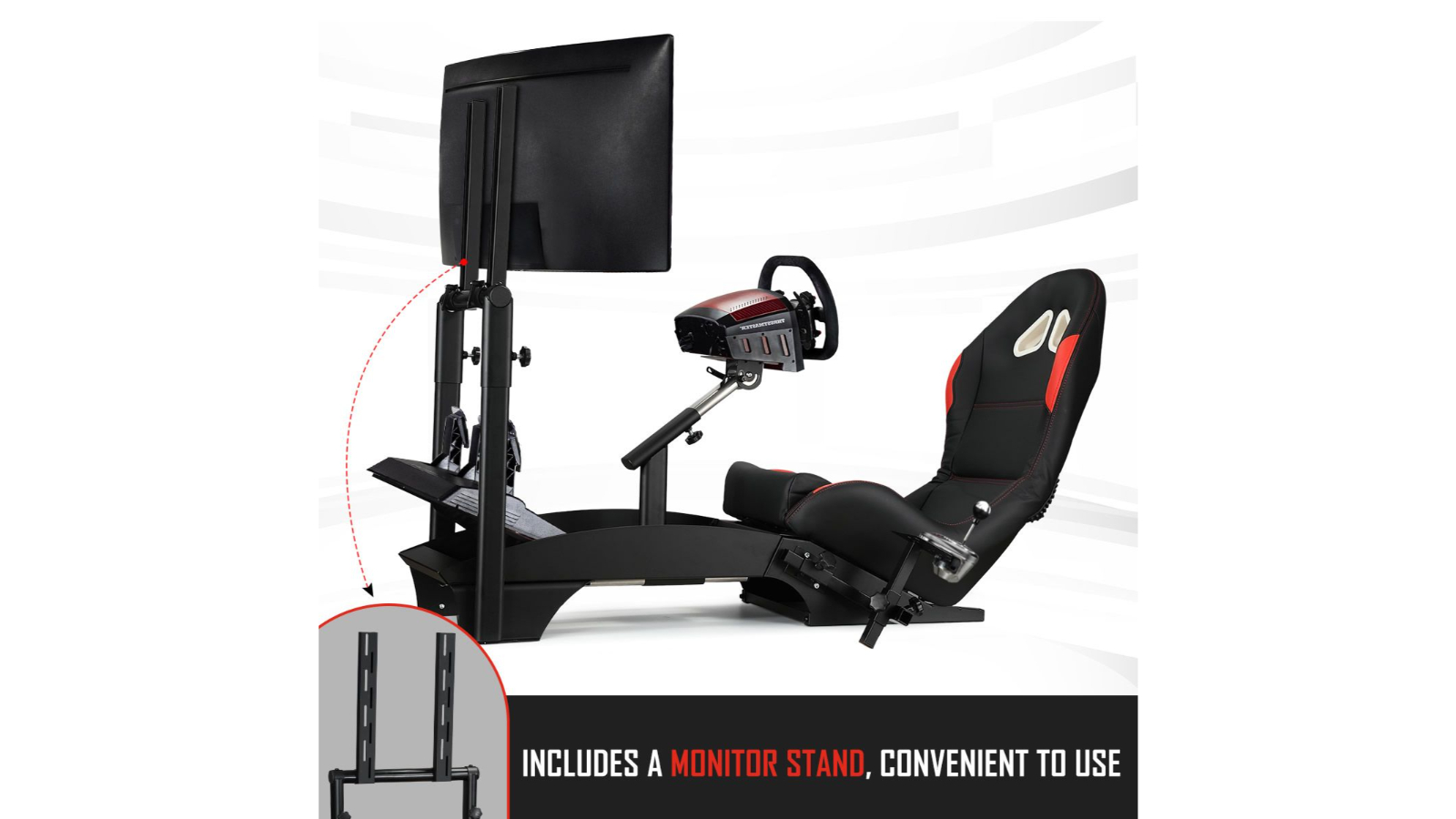 Premium Racing Simulator Cockpit Adjustable Gaming Chair with Monitor ...