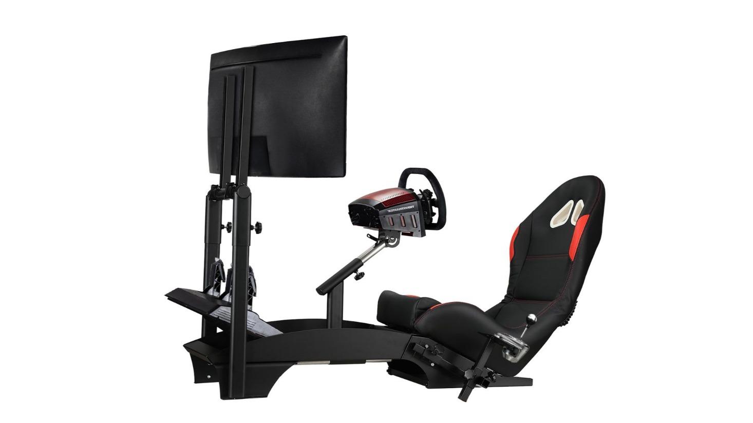 Premium Racing Simulator Cockpit Adjustable Gaming Chair with Monitor Stand