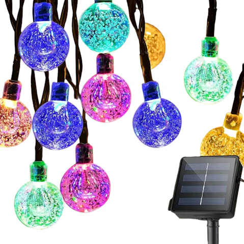 TM LED Solar Crystal Bubble Ball String Light