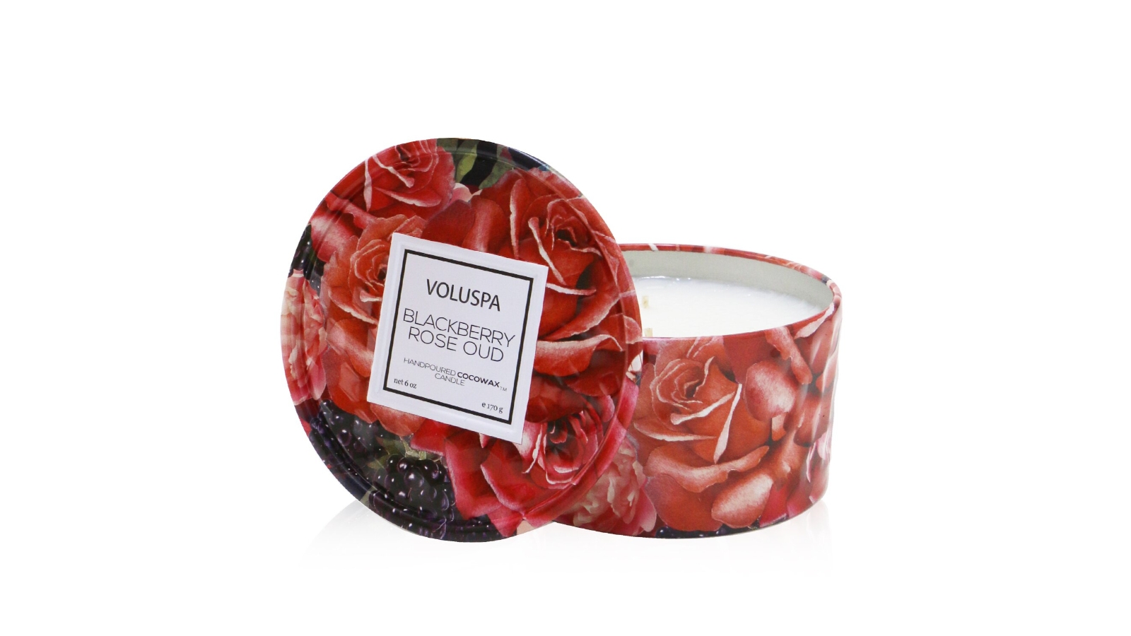 Voluspa 2 Wick Tin Candle - Blackberry Rose Oud -170g/6oz