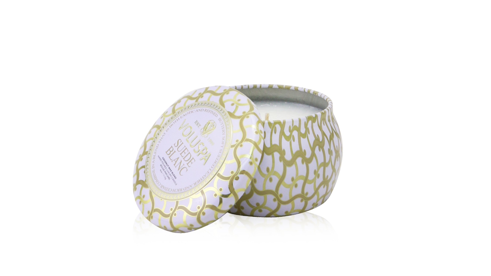 Voluspa Mini Tin Candle - Suede Blanc -113g/4oz