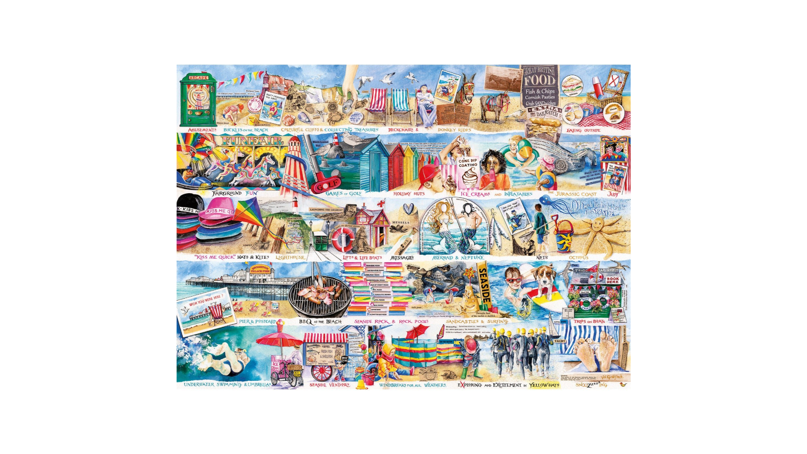 Gibsons 1000 Piece Deckchairs and Donkeys Jigsaw Puzzle 