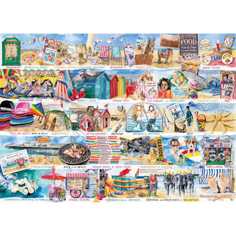 Gibsons 1000 Piece Deckchairs and Donkeys Jigsaw Puzzle