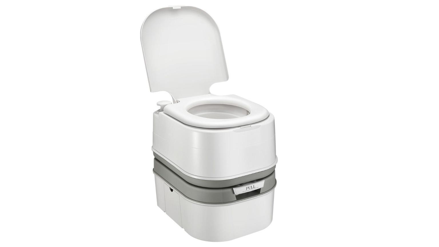 24 Litre Camping Mobile Portable Potty - White/Grey