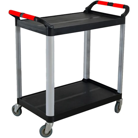 Soga Black 2 Tier Food Trolley with Wheels