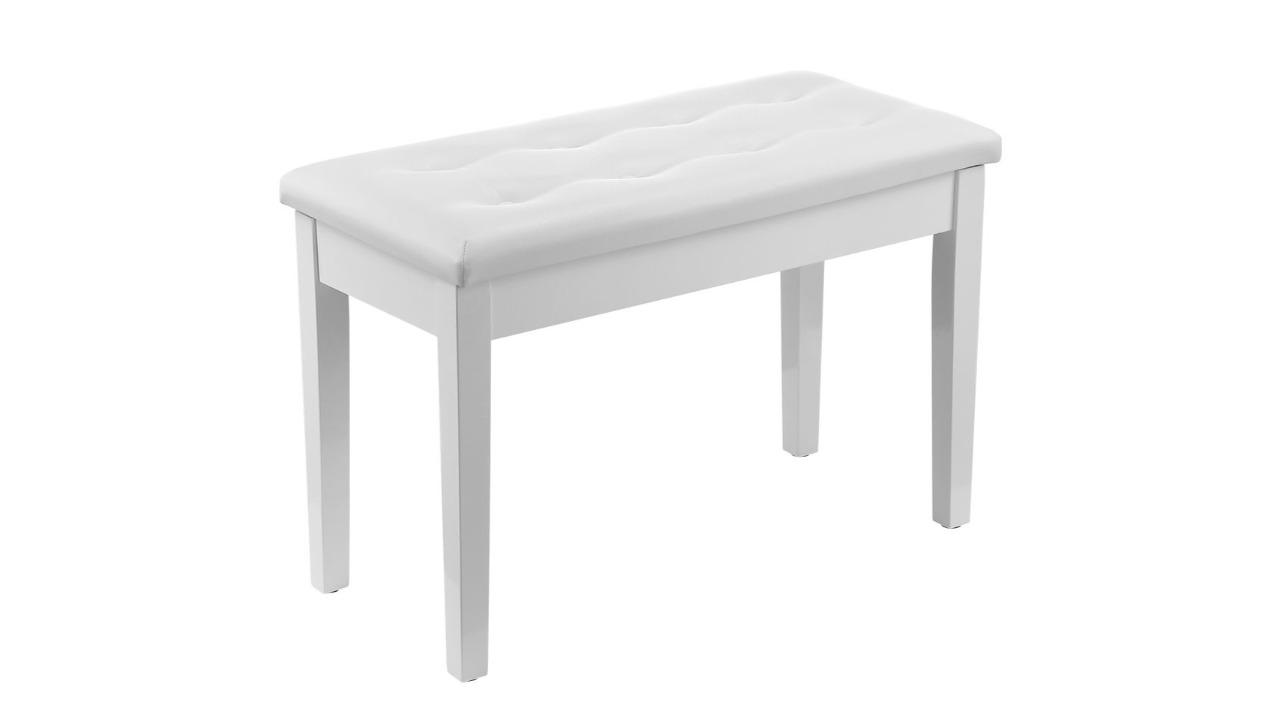 Melodic Piano Stool Wooden Bench Chair Keyboard Seat with Storage - White