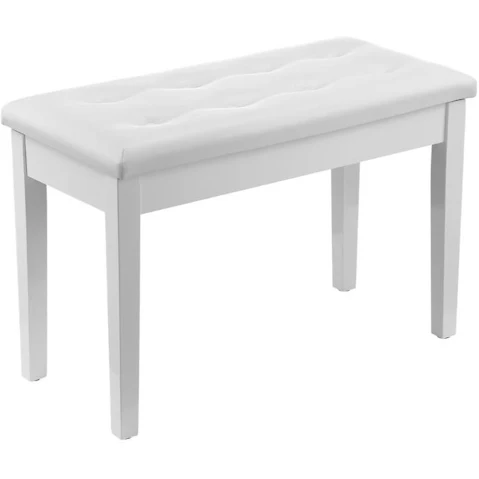 Melodic Piano Stool Wooden Bench Chair Keyboard Seat with Storage - White