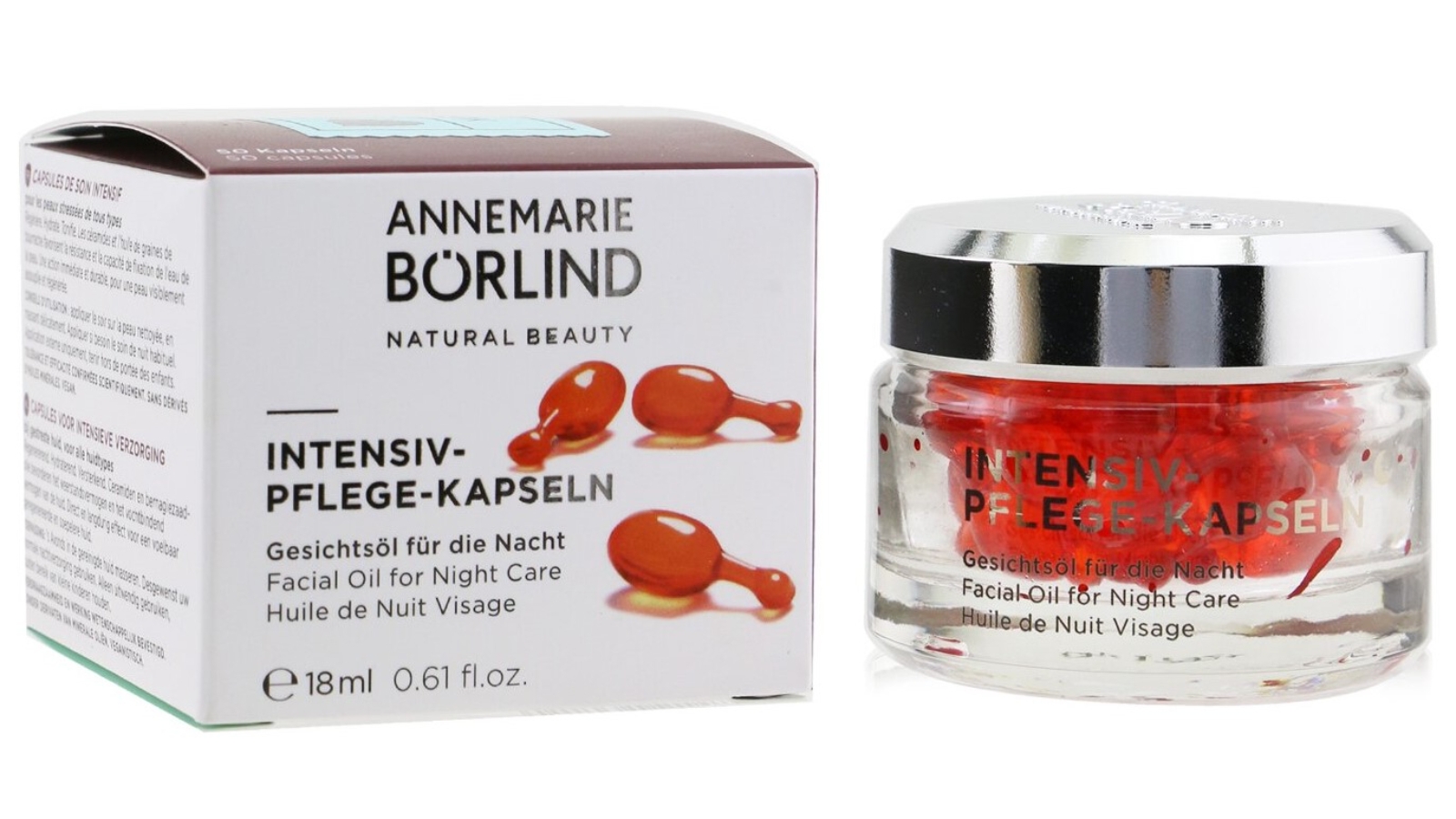 Annemarie Borlind Facial Oil For Night Care - Intensive Care Capsules For Stress Skin - 50 Caps