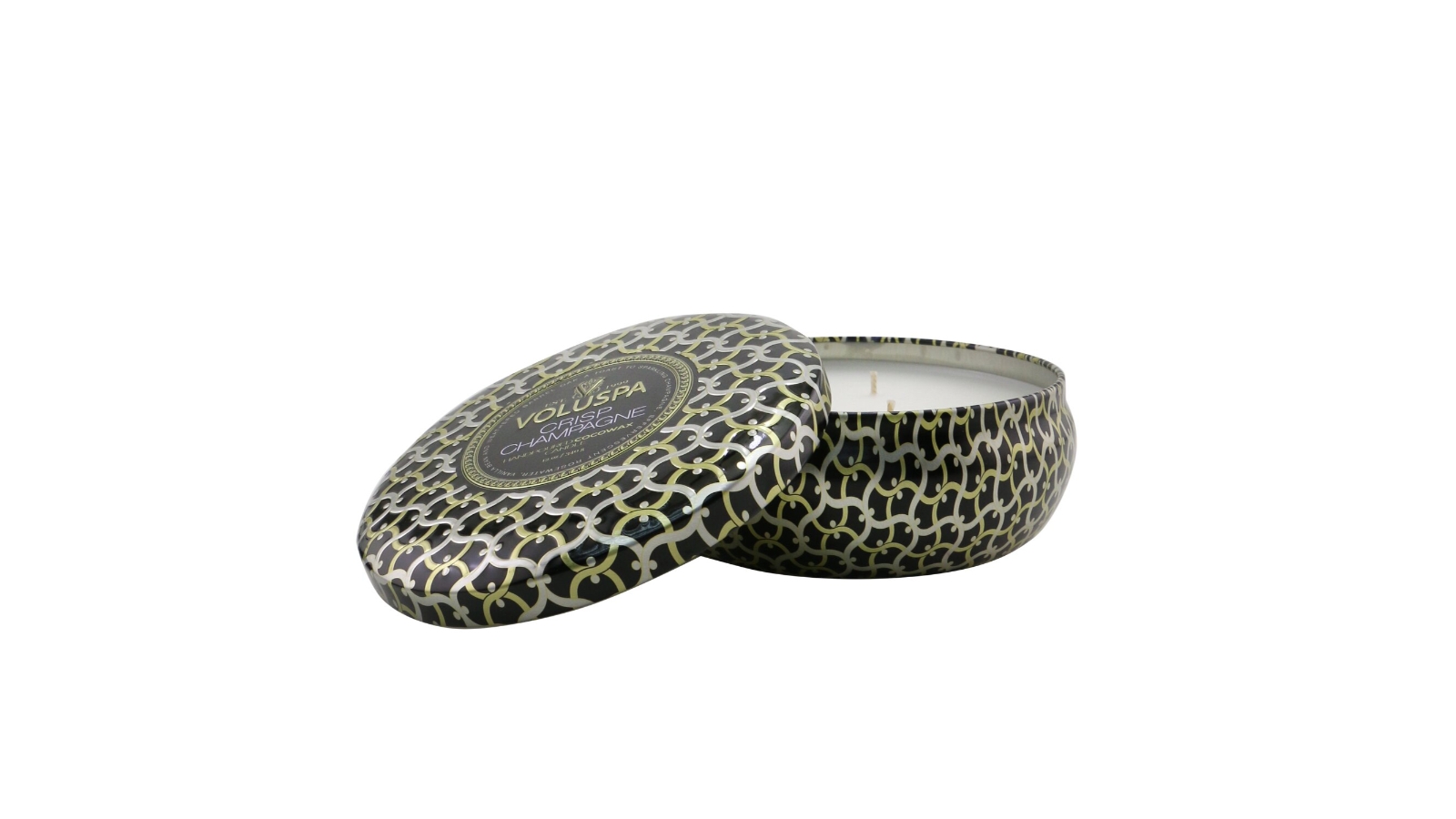 Voluspa 3 Wick Decorative Tin Candle - Crisp Champagne  - 340g/12oz