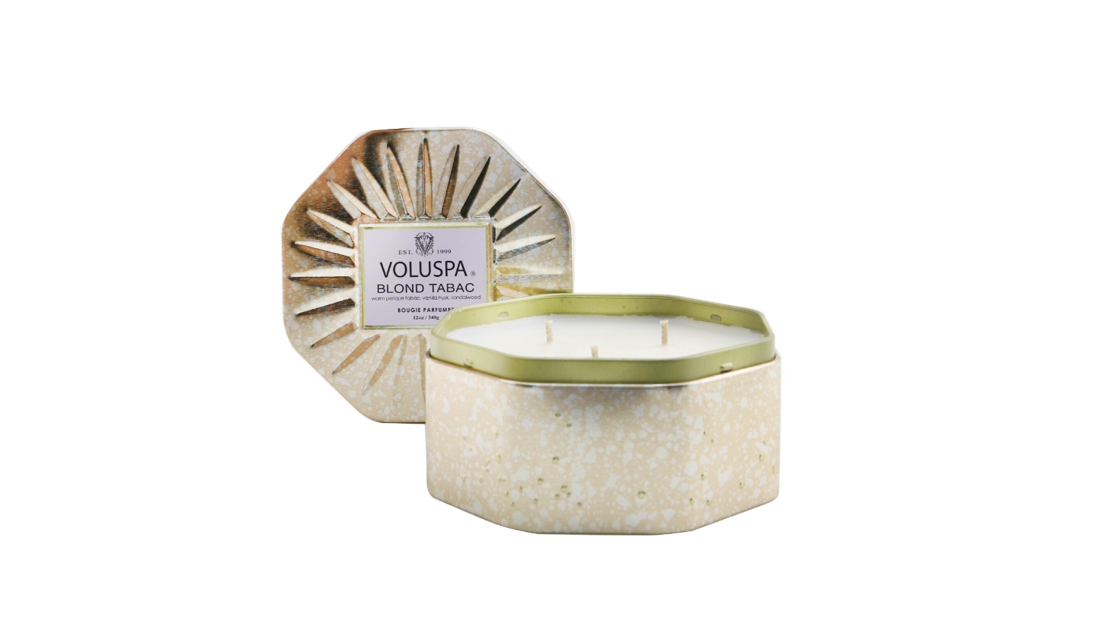 Voluspa Mini Tin Candle Burning Woods