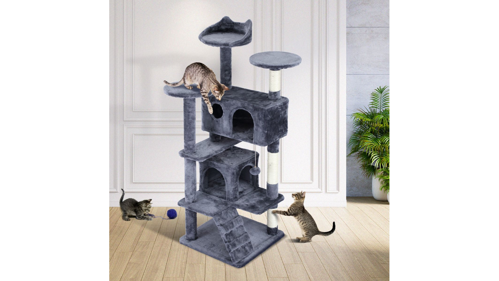 Pet Scene Cat Tower Tree House Scratching Post Multi level Scratcher Harvey Norman