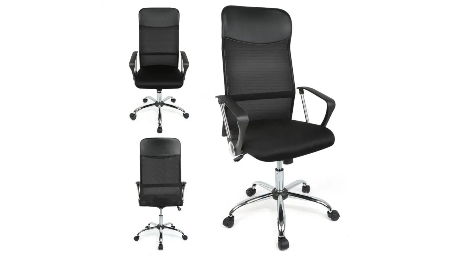 NNEOBA Premium High Back Mesh Office Chair with Adjustable Lumbar Support - Black