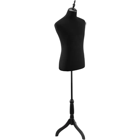 155-174cm Male Mannequin Dress Form Display Stand Tripod Base - Black