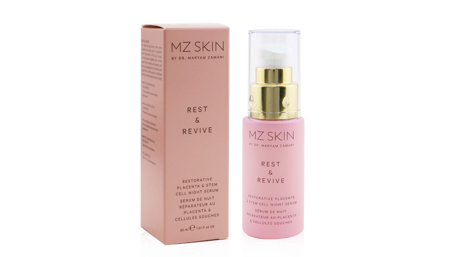 MZ Skin Rest & Revive Restorative Placenta & Stem Cell Night Serum - 30ml/1.01oz