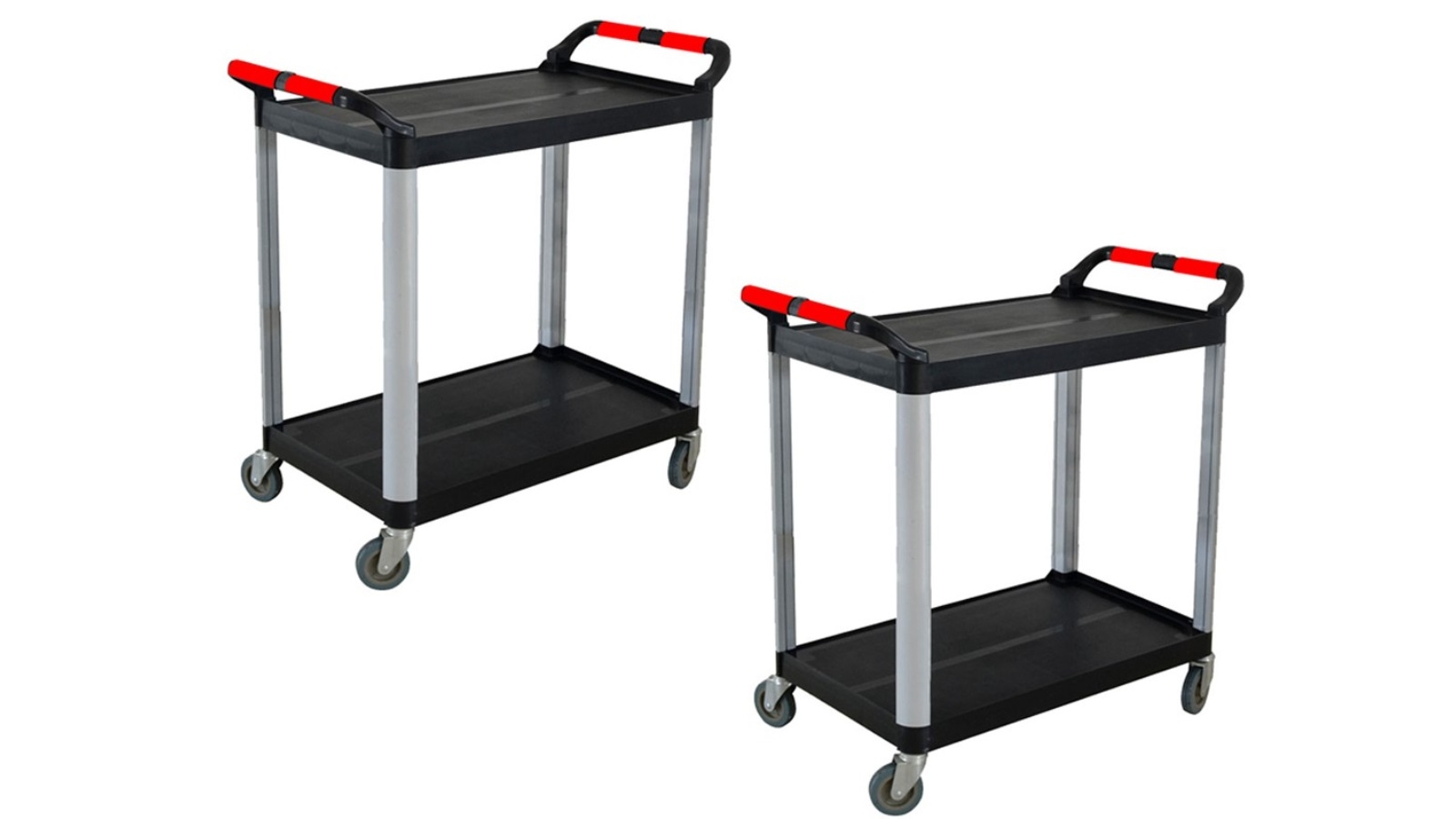 Soga 2 Piece Black 2 Tier Food Trolley with Wheels