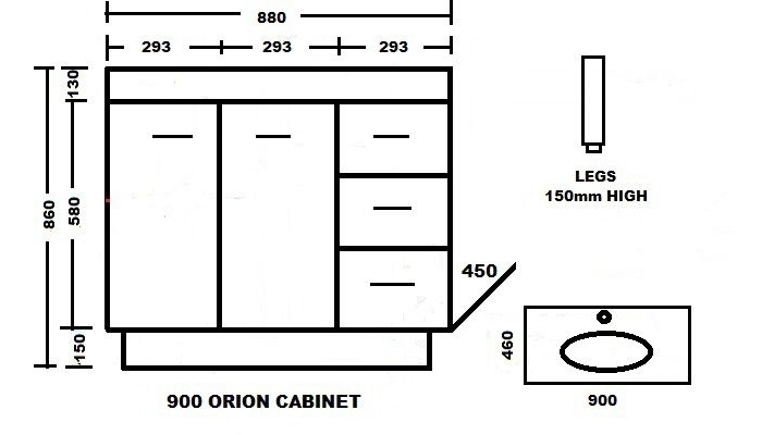 Ledin Orion 900mm Vanity Harvey Norman