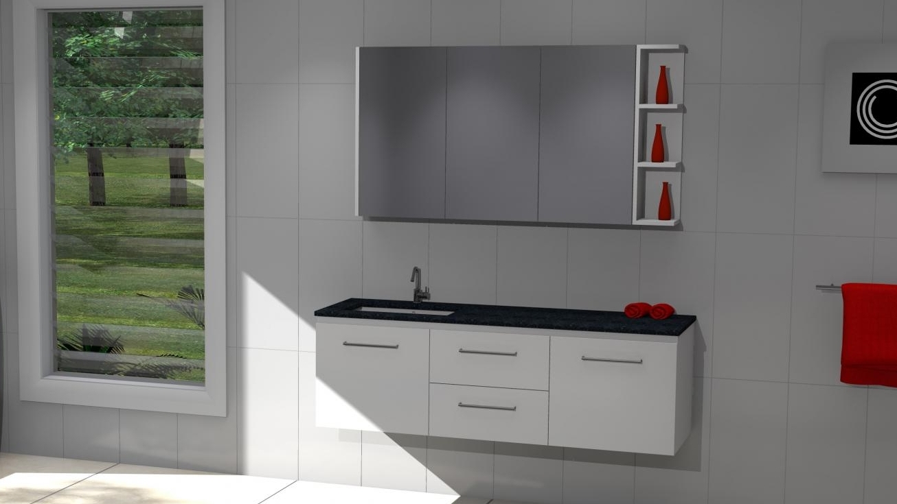 Timberline Houston 1500mm Wall-Hung Vanity with Silksurface Top and Left Mount Above Counter Ceramic Basin