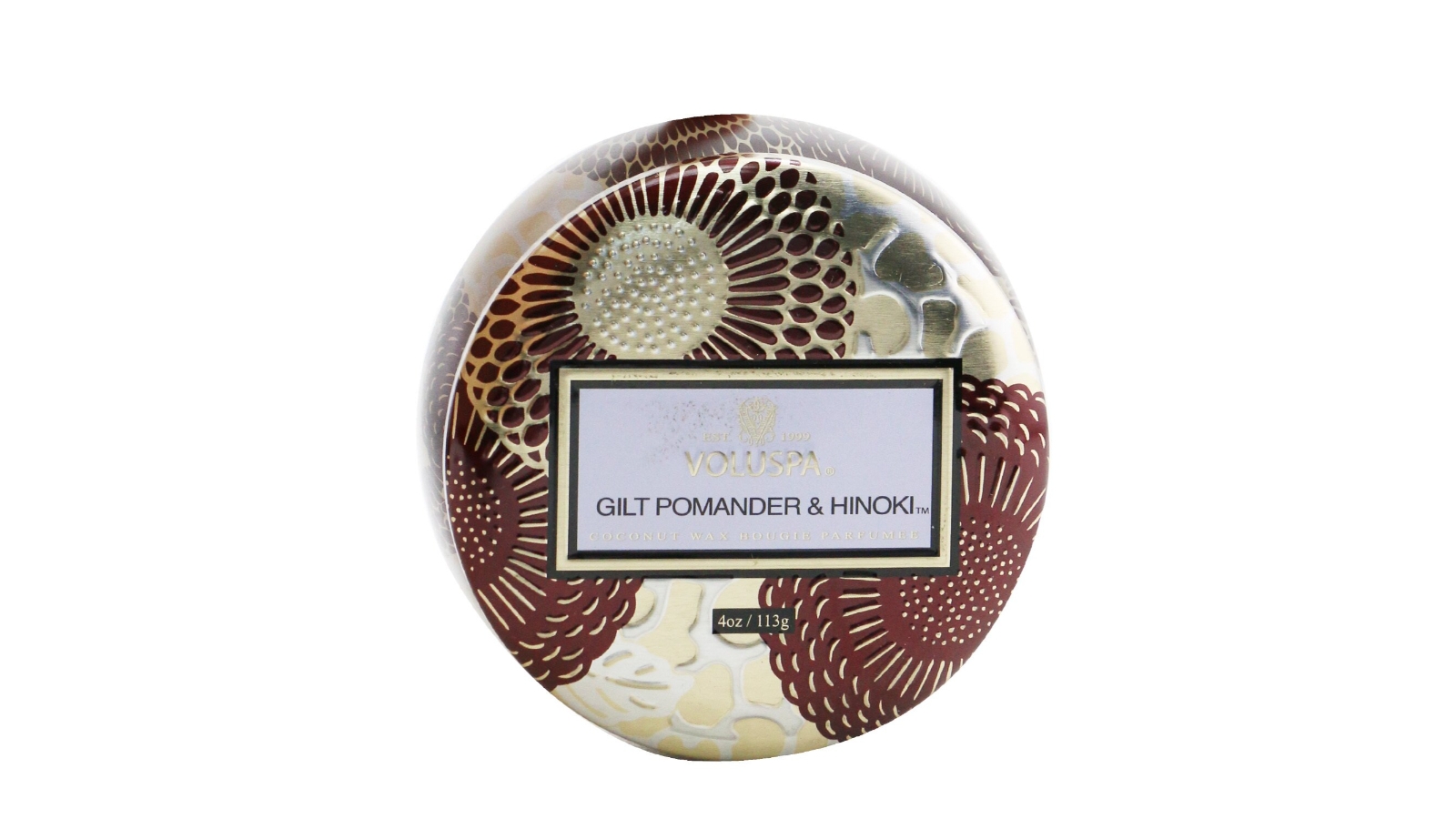 Voluspa Mini Tin Candle - Gilt Pomander & Hinoki -113g/4oz