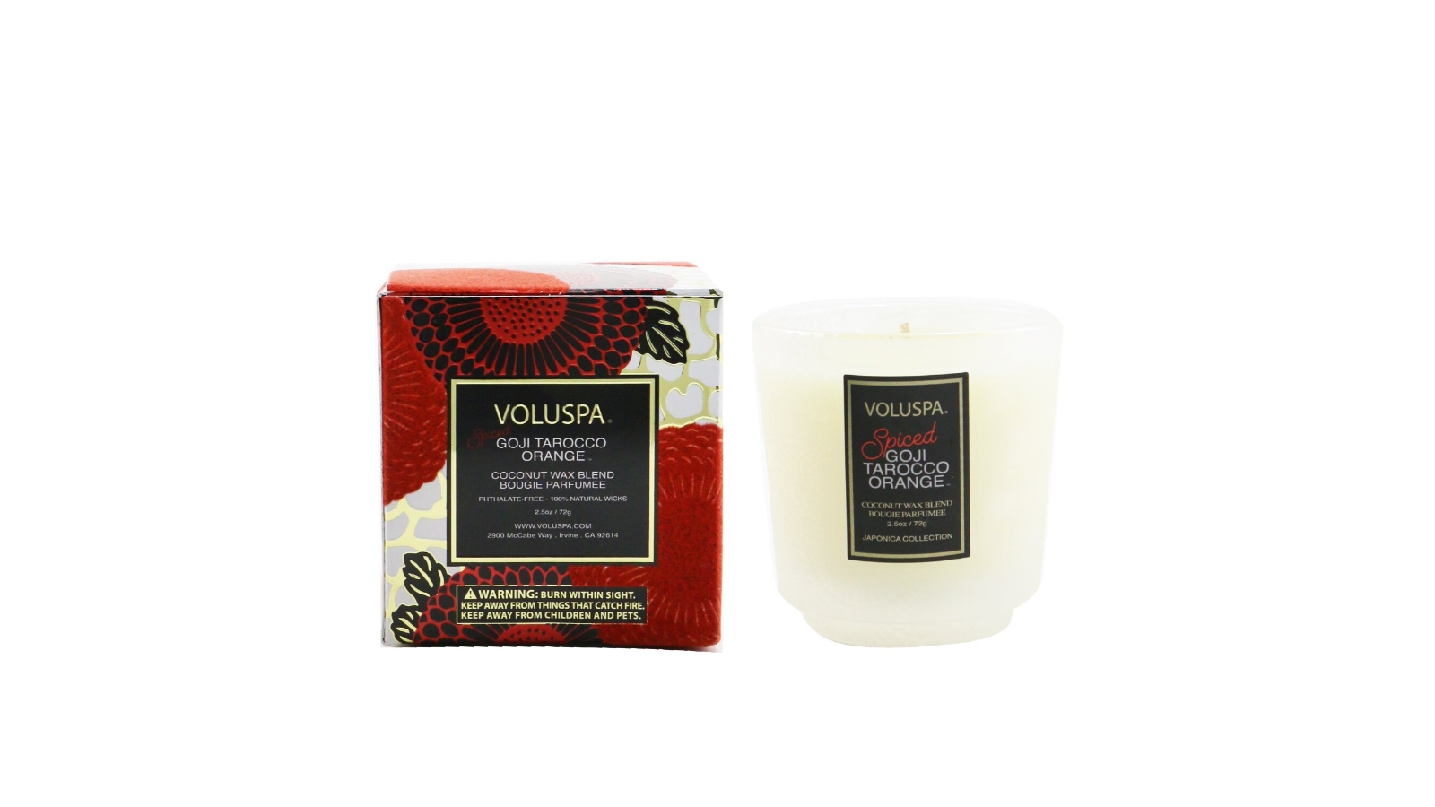 Voluspa Petite Pedestal Candle - Spiced Goji Tarocco Orange -72g/2.5oz
