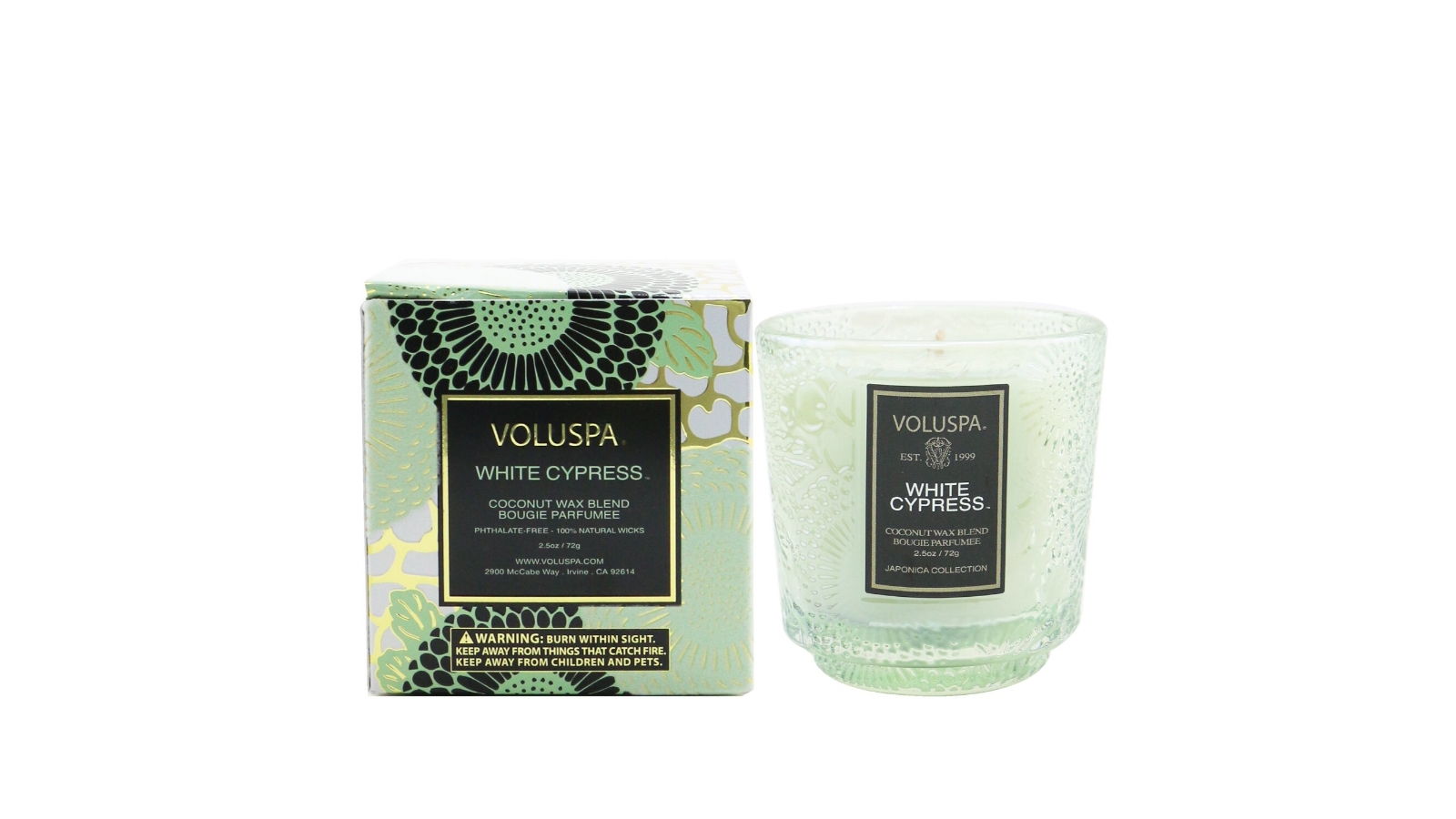 Voluspa Petite Pedestal Candle - White Cypress -72g/2.5oz