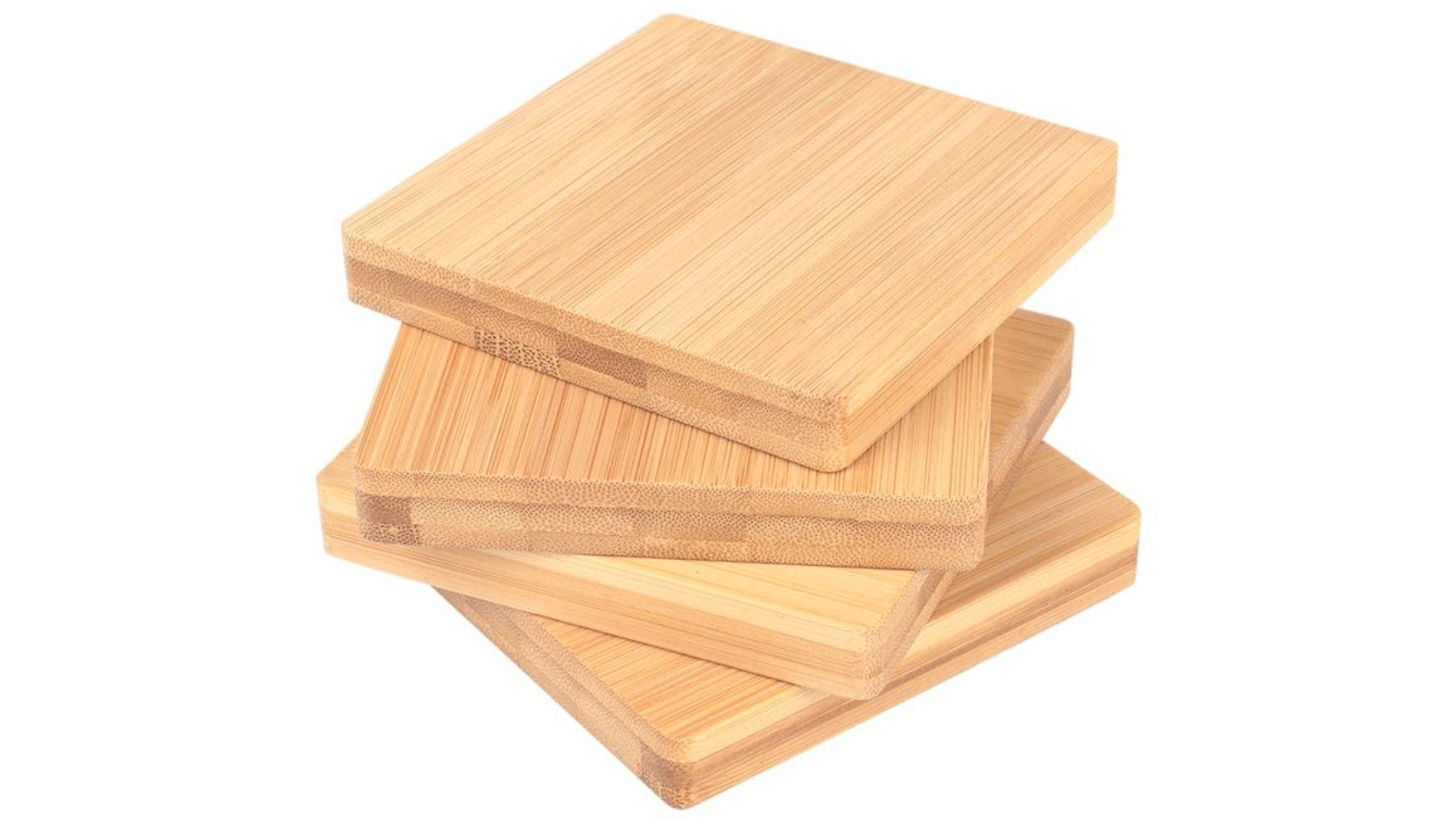 Living Today Bamboo Unique Drink Coasters - Set of 4