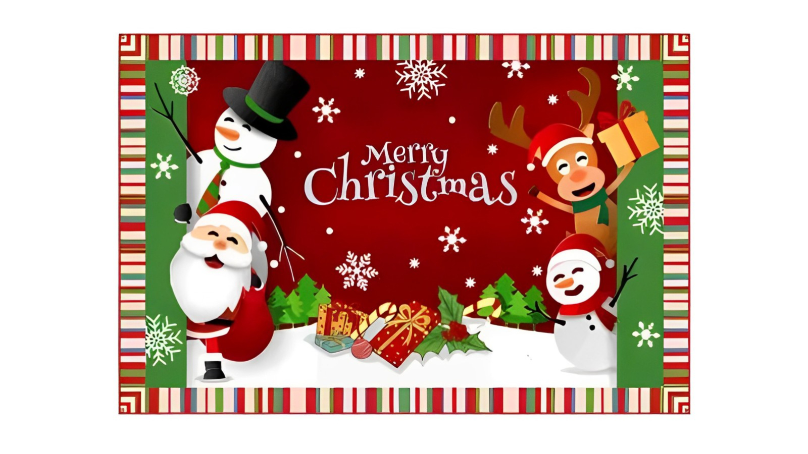 TM Santa's Arrival Area Rug Festive Carpet to Welcome Christmas Magic Decor