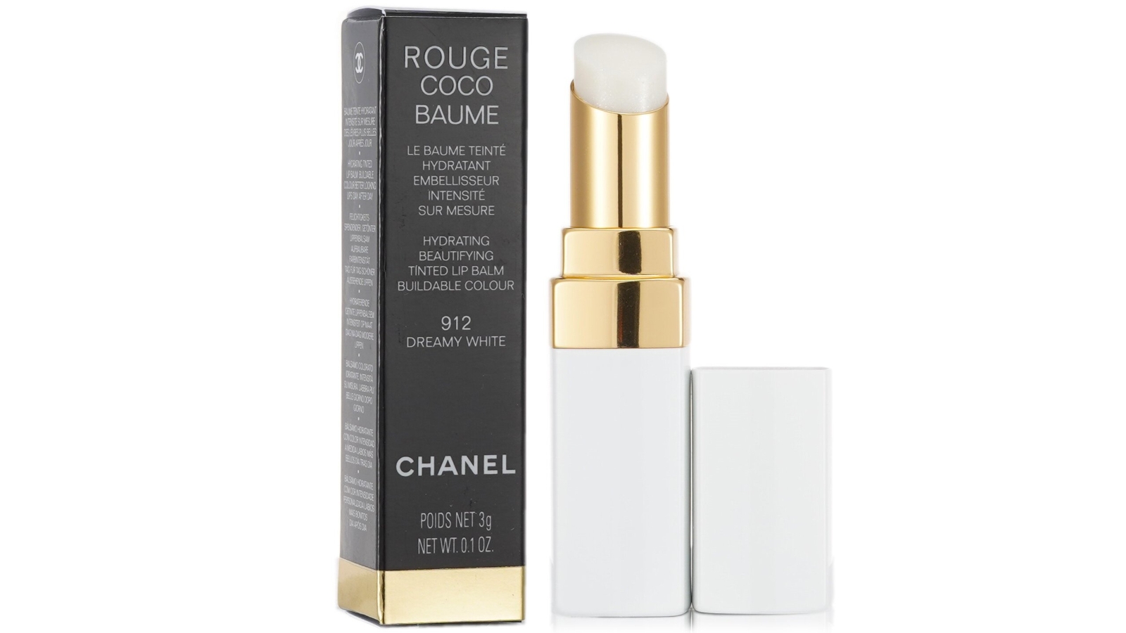 リップケア CHANEL \"LIP BALM\" DREAMY WHITE 912 Chanel Dreamy White (912) Rouge Coco Baume Tinted Lip Balm