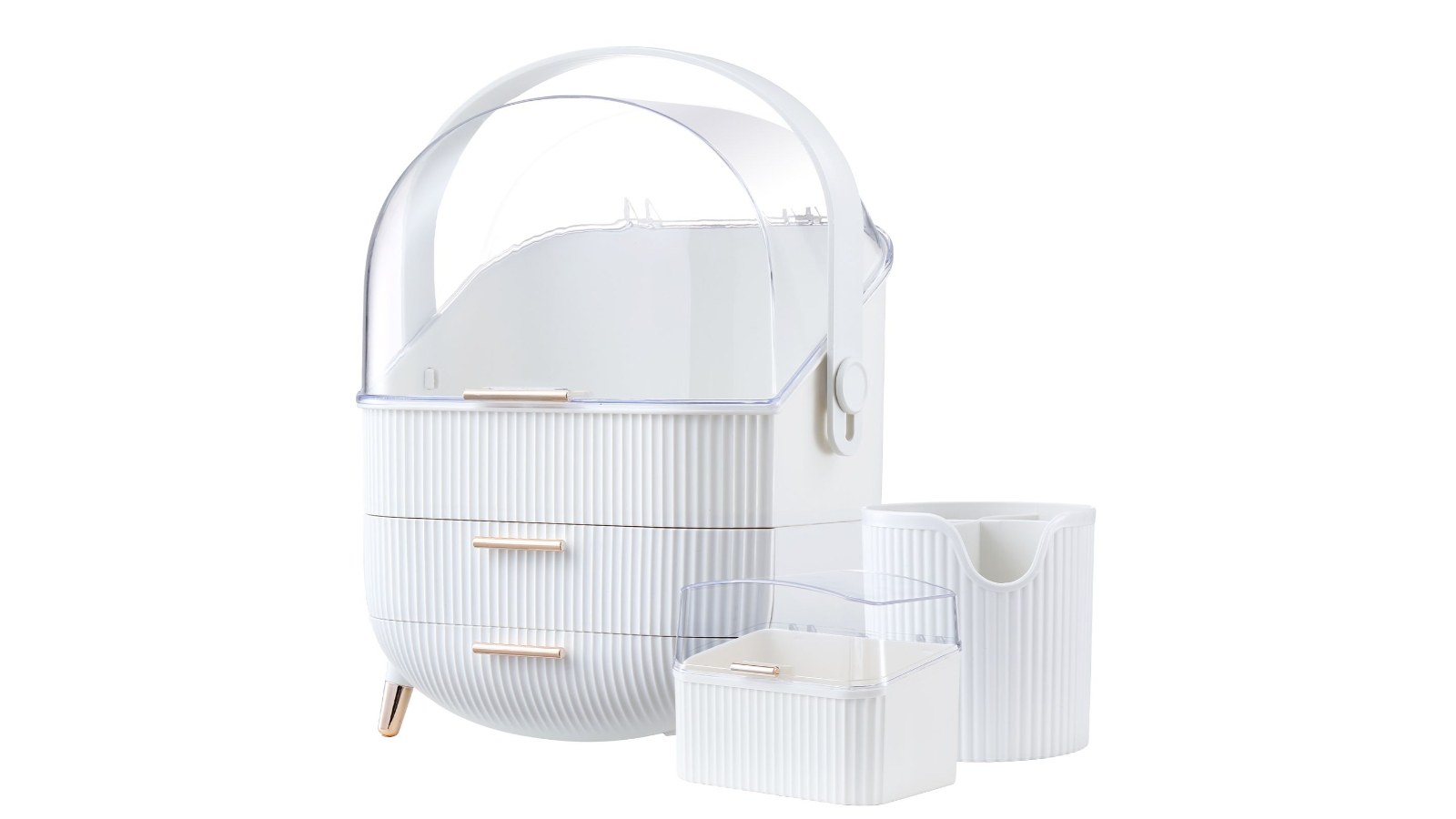 Portable Makeup Storage Organiser Drawer Jewellery Box Stand Brush Holder